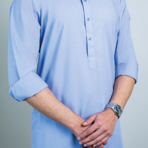Men's Classic Sky Blue Kurta – Premium Fabric